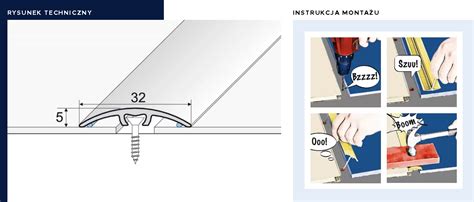 Listwa łączeniowa EFFECTOR A66 93 cm DĄB MOCCA z uszczelką silikonową