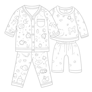 coloring page  pajamas outline sketch drawing vector pajamas drawing
