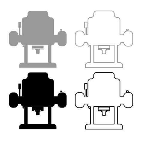 milling cutter icon outline set grey black color  vector art