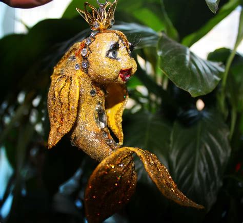 Золотая рыбка. Игрушка на елку из ваты от Любящей мамы | Art dolls ...