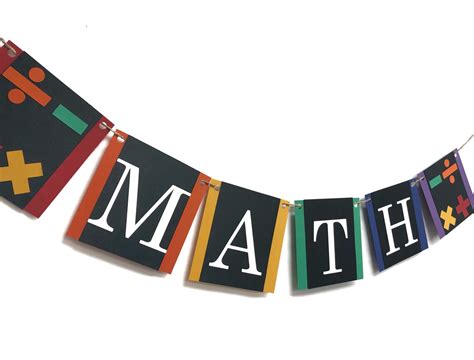 Math Banner Classroom Decor Back to School Teacher | Etsy