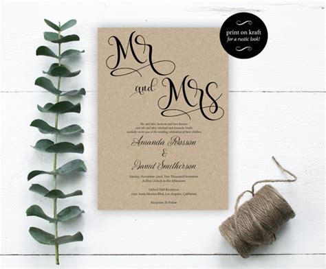 Mr. And Mrs. Wedding Invitation - Wedding Invitation Template ...