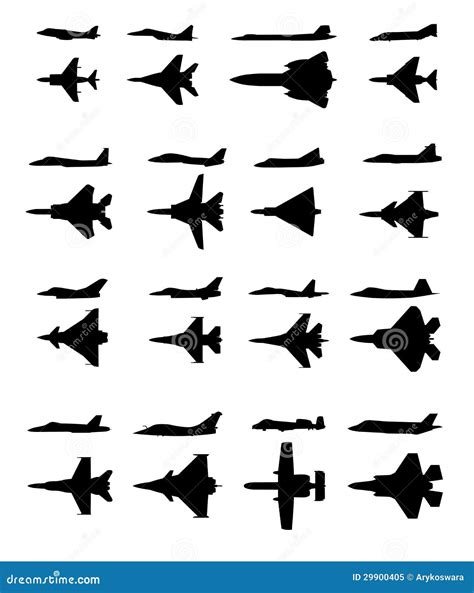 Fighter Jet Silhouette stock illustration. Image of airplane - 29900405