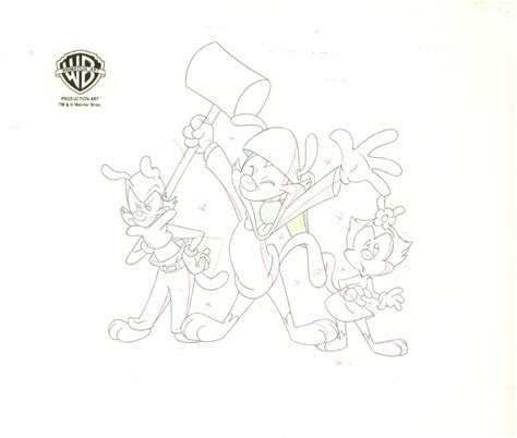 Animaniacs Original Production Cel With Matching Drawing Signed By Tom