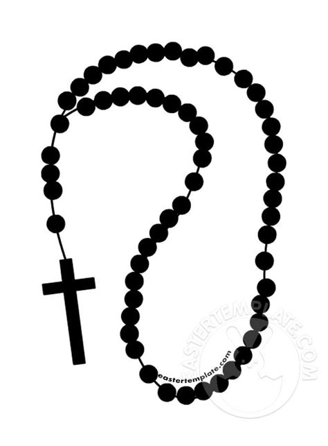 Rosary silhouette - Easter Template