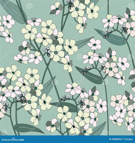 Floral Seamless Background Gentle Flower Pattern Stock Illustration