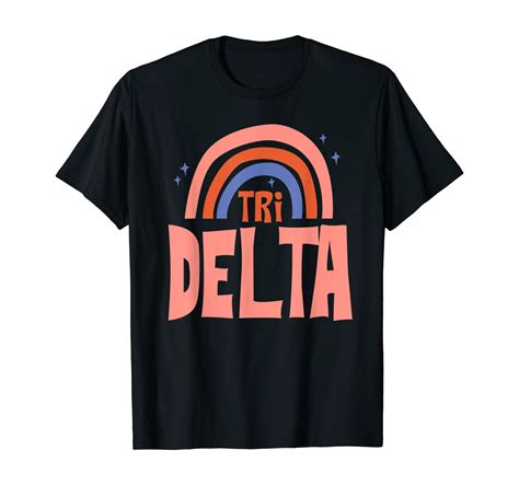 Tri Delta Delta Delta Sorority Retro Rainbow Greek T Shirt