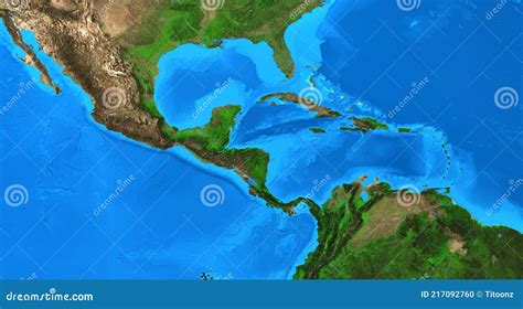 Carte Physique Haute Résolution De L amérique Centrale Et Des Caraïbes