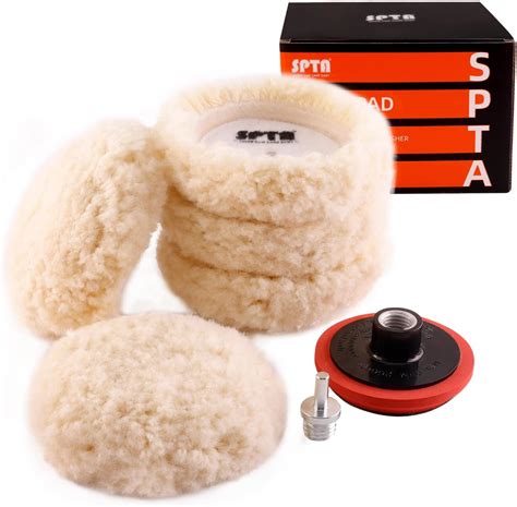 SPTA Wool Polishing Pad 5Pcs 3 75mm 100 Natural Wool Buffing Pad