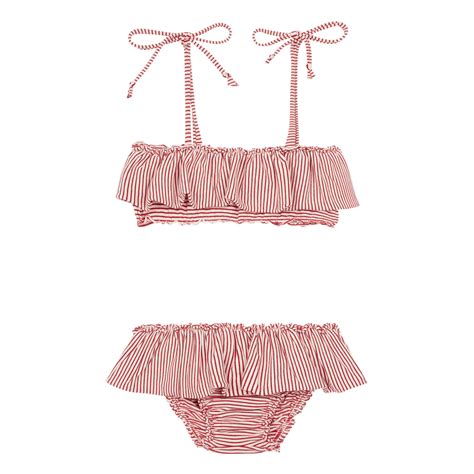 Maillot de Bain 2 Pièces Jersey Rouge Babe Tess Mode Enfant Smallable