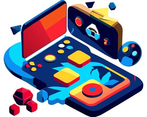 цифровые игры векторная иллюстрация | Премиум AI-сгенерированный вектор