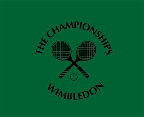 The championships Wimbledon Logo Black Symbol Tournament Open Tennis Design Vector Abstract ...