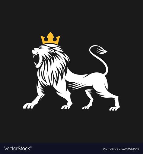 Roaring lion logo design luxury Royalty Free Vector Image