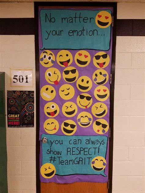 Door Decoration Respect Emoji Classroom Middle School Emoji