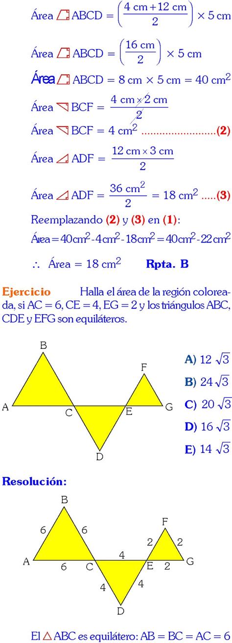 Areas Y Perimetros Problemas Resueltos De Secundaria O Media Pdf Y Videos