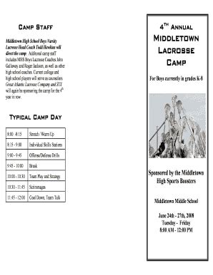 Fillable Online Middletown Lacrosse Camp Fax Email Print PdfFiller