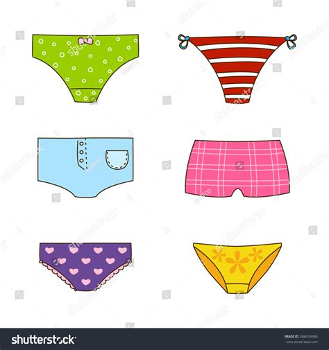 Set Cute Color Panties Stock Vector Royalty Free 386618986 Shutterstock