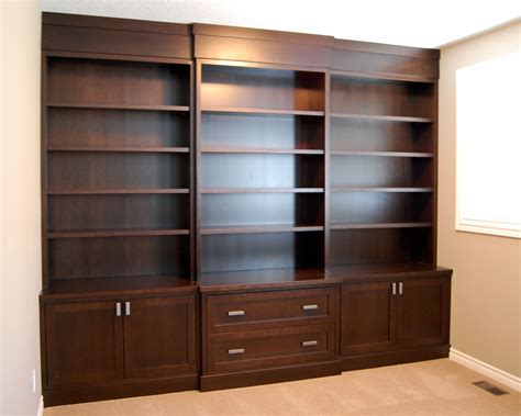 Hand Made Maple With Cherry Stain Built In Bookcases By Cabinet Effects