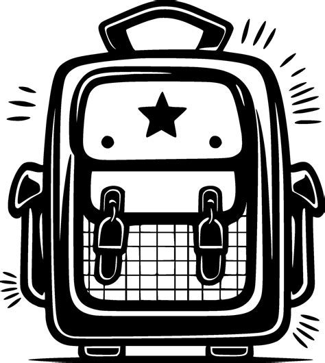 Back To School - Black and White Isolated Icon - Vector illustration ...