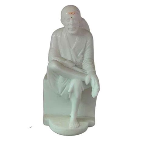 Hindu White Marble Shirdi Sai Baba Statue For Worship Size Inch