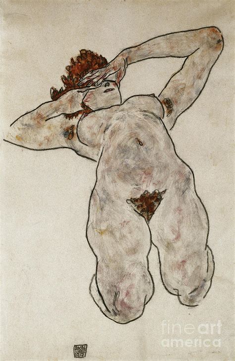 Nude Lying Down Liegende Nackte Drawing By Egon Schiele Fine