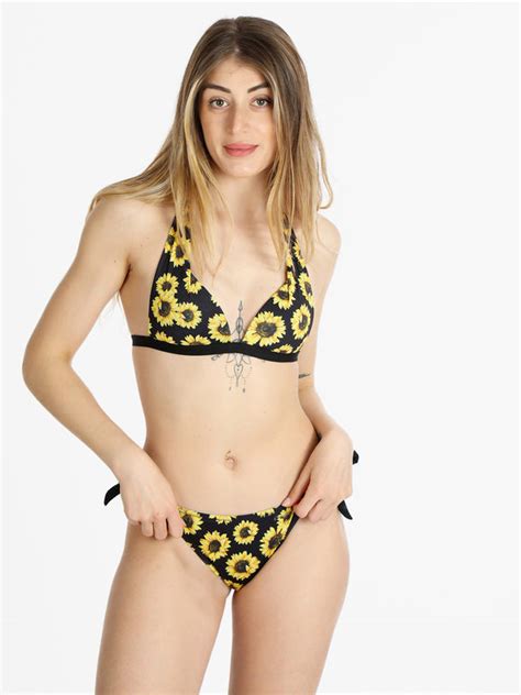 Bellissima Costume Bikini Donna Con Girasoli A Triangolo In Offerta A