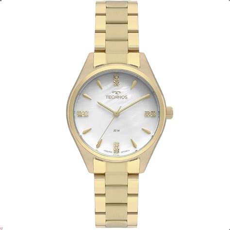 Relógio Technos Feminino Boutique Dourado 2036MKQ 4B Gold Silver