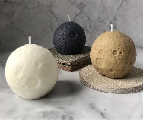 Moon Candle 3D Moon Candle Available In Multiple Colours And Scents