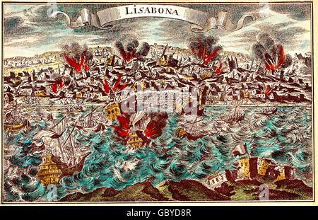 Lisbon Tsunami, 1755 Stock Photo - Alamy