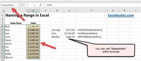 How To Use Named Ranges In Excel Excelbuddy