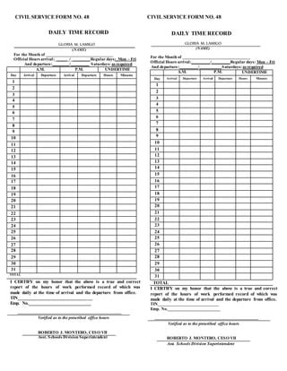 Appendix 24 Daily Time Record Dtr PDF