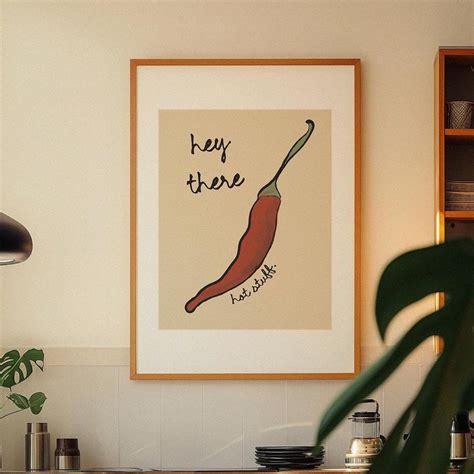 Chilli Poster Chili Pepper Print Hot Stuff Print Anniversary Gift For Her Gift For Him