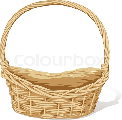 Empty Vector Basket On White Stock Vector Colourbox