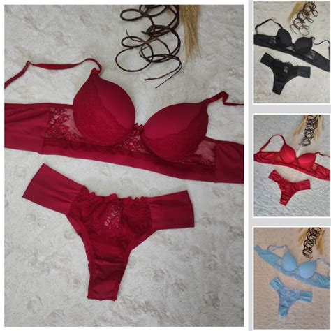 Conjunto De Lingerie Reforçado Em Renda Base de De Elástico Elegante e Luxuosa Shopee Brasil