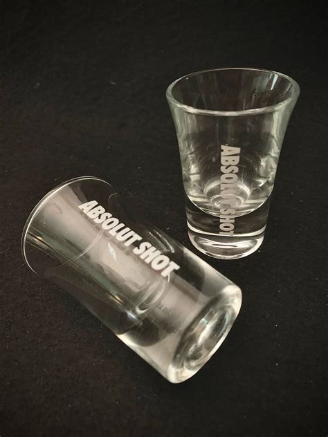 Vintage Pair Of Absolut Vodka Flared Shot Glasses Etsy Uk