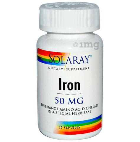 Solaray Iron 50mg Capsule | Full Range Amino Acid Chelate in Special ...
