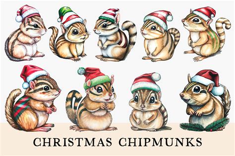 Cute Christmas Chipmunks Graphic by AnaKaoni · Creative Fabrica