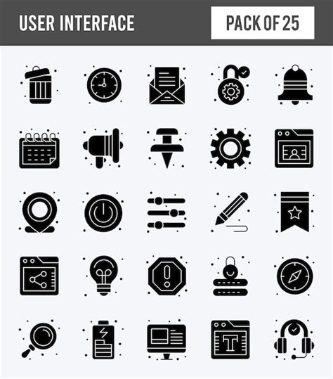 Ilustraci N De Vector De Paquete De Iconos De Glifo De Interfaz De