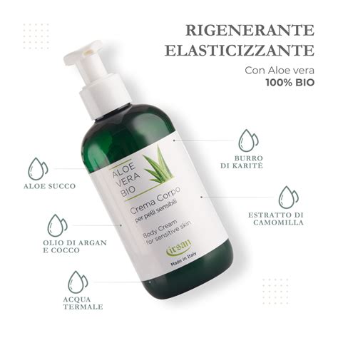 Crema Corpo Fluida ALOE VERA BIO Idratante Rigenerante Ed