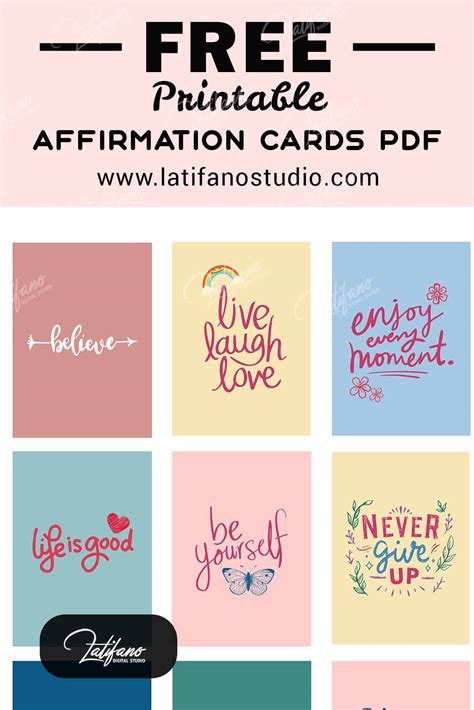 Self Love Free Printable Affirmation Cards To Print For Free