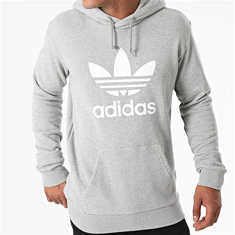 Adidas Originals Sweat Capuche Trefoil H06669 Gris Chiné