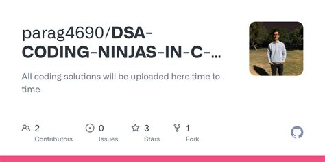 Github Parag Dsa Coding Ninjas In C Plus Plus All Coding