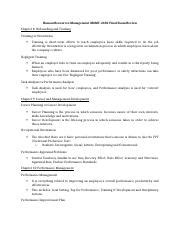 Human Resources Management Mgmt Final Exam Review Docx Human