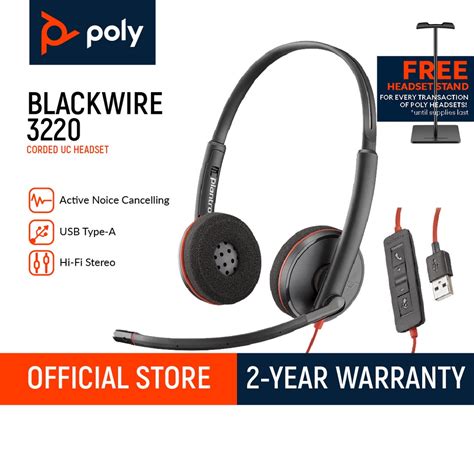 Plantronics Blackwire C3220 3220 Usb A Headset With Noise Canceling