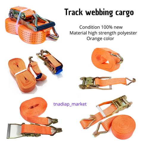 Jual Track Webbing Cargo Lashing 5CM 8meter Rachet Tie Down Trek Belt