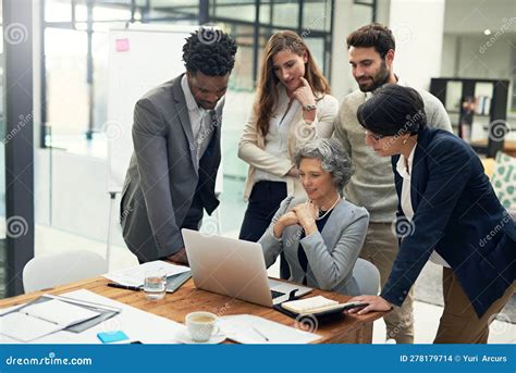 Laptop Teamwork Or Business People Thinking In Meeting For Ideas