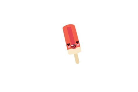 Kawaii Strawberry Ice Cream Stick Icon Graphic By Samagata Creative