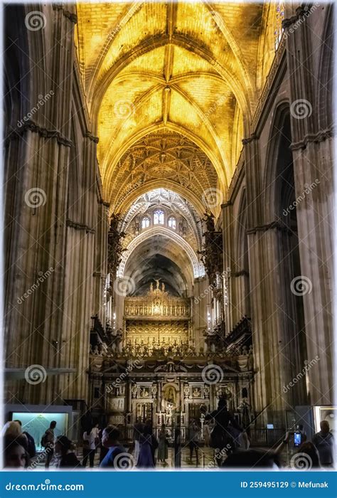 World Largest Gothic Cathedral Cathedral Of Seville Spain Editorial