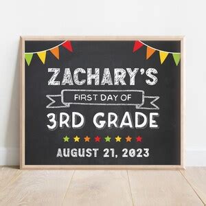 Editable Chalkboard First Day of School Sign Template, Personalized ...