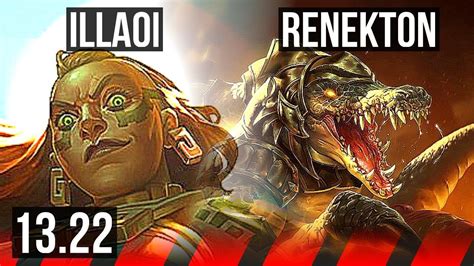 Illaoi Vs Renekton Top 8 Solo Kills 600 Games 1 1m Mastery Br